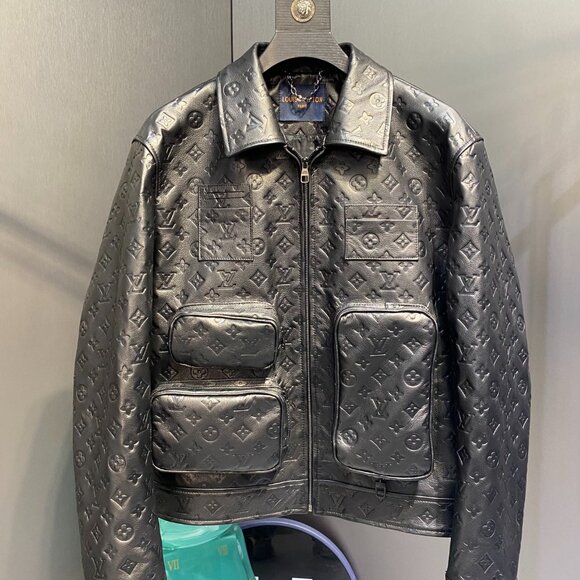 Louis Vuitton Monogram-Embossed Utility Leather Jacket – Black - Picture 1 of 9